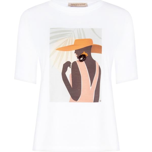 t-shirt Rinascimento bianco con stampe