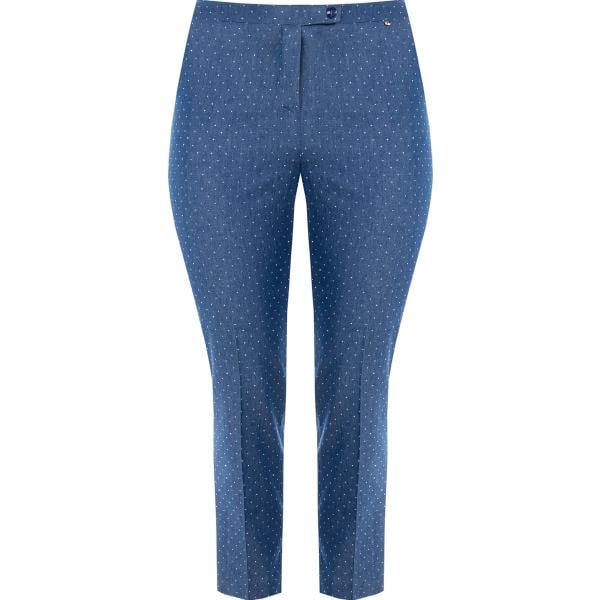 pantaloni Rinascimento blu a pois
