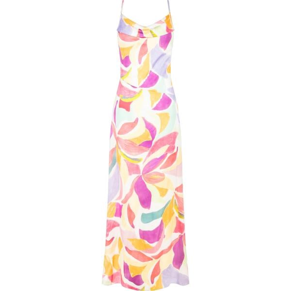 vestiti lunghi Rinascimento bianco con stampe