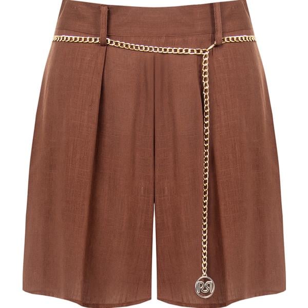 shorts Rinascimento marrone tinta unita