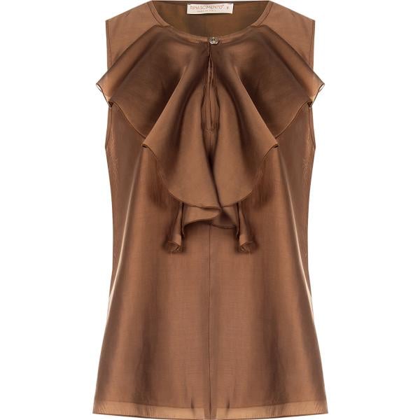 bluse Rinascimento marrone tinta unita