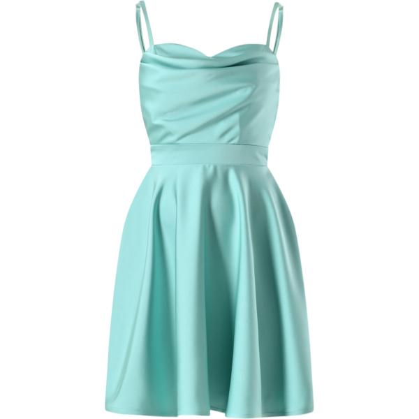 vestiti corti Rinascimento blu tinta unita