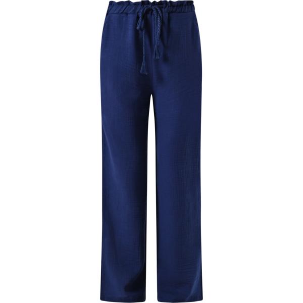 pantaloni a palazzo Rinascimento blu tinta unita
