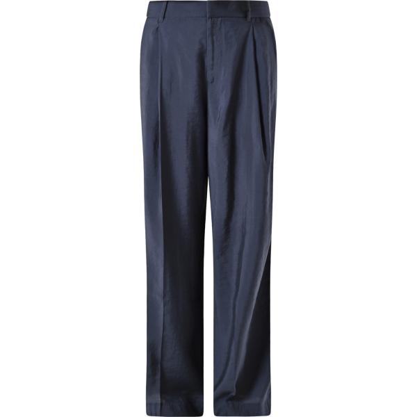 pantaloni a palazzo Rinascimento blu tinta unita