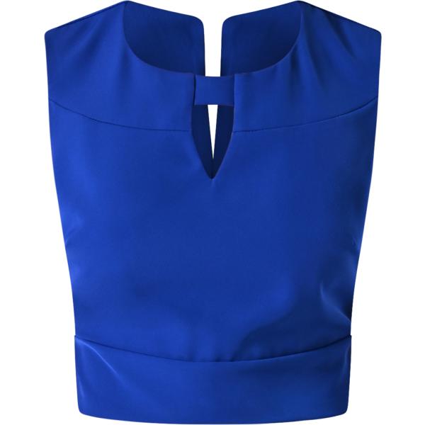 top Rinascimento blu tinta unita