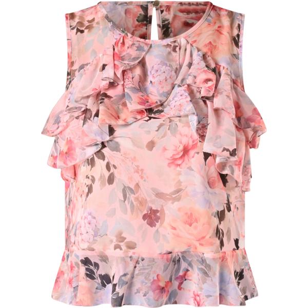 top Rinascimento rosa con stampe