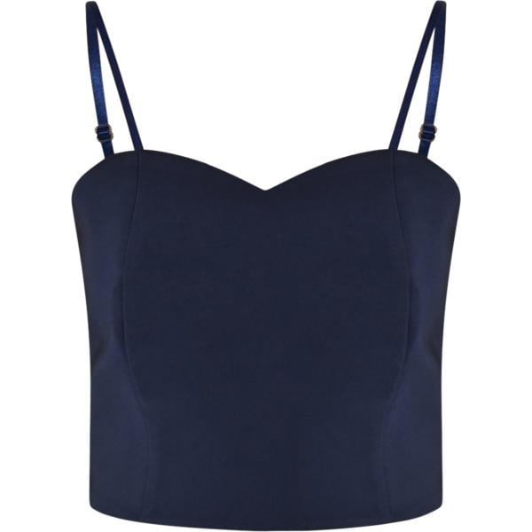 top Rinascimento blu tinta unita