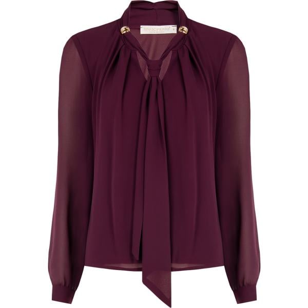 bluse Rinascimento rosso tinta unita