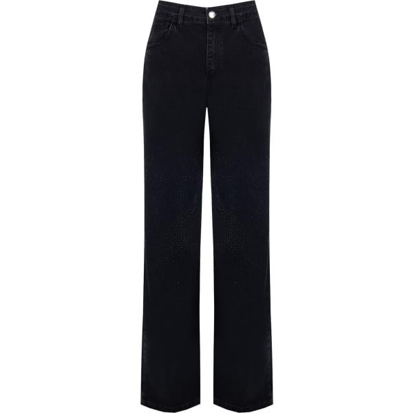 jeans dritti Rinascimento nero tinta unita
