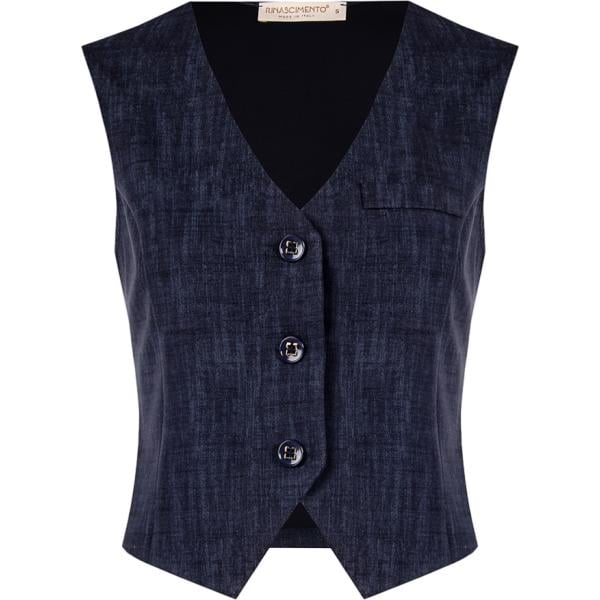 gilet Rinascimento blu tinta unita