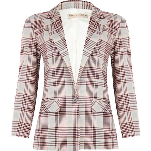 blazer Rinascimento viola a quadri