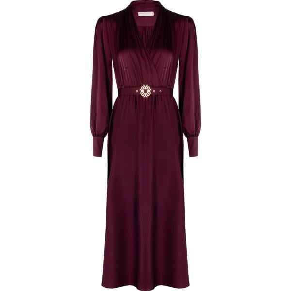 vestiti midi/longuette Rinascimento rosso tinta unita