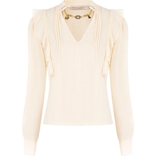 bluse Rinascimento bianco tinta unita