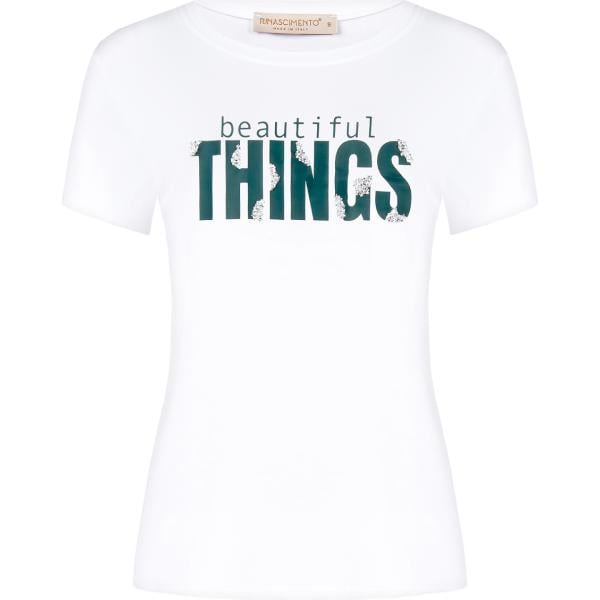 t-shirt Rinascimento bianco con stampe