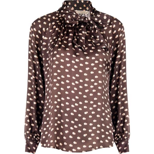 bluse Rinascimento marrone con stampe