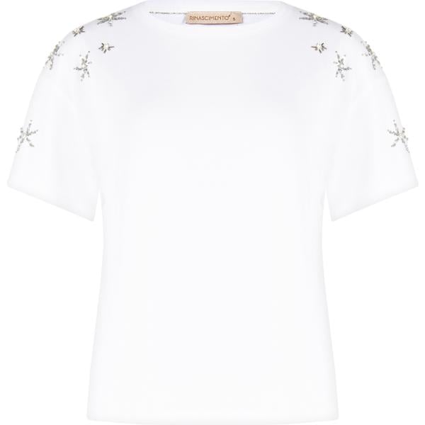 t-shirt Rinascimento bianco tinta unita