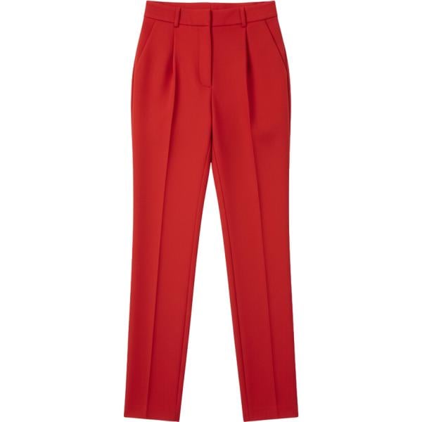 pantaloni a palazzo Rinascimento rosso tinta unita