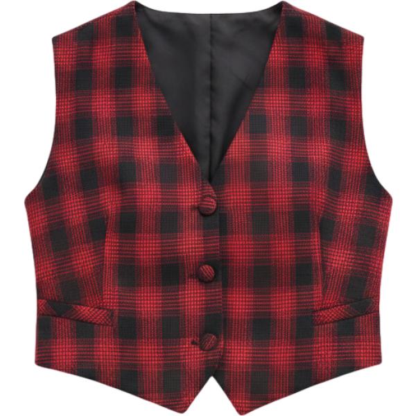 gilet Rinascimento rosso scozzese