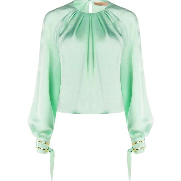 bluse Rinascimento blu tinta unita
