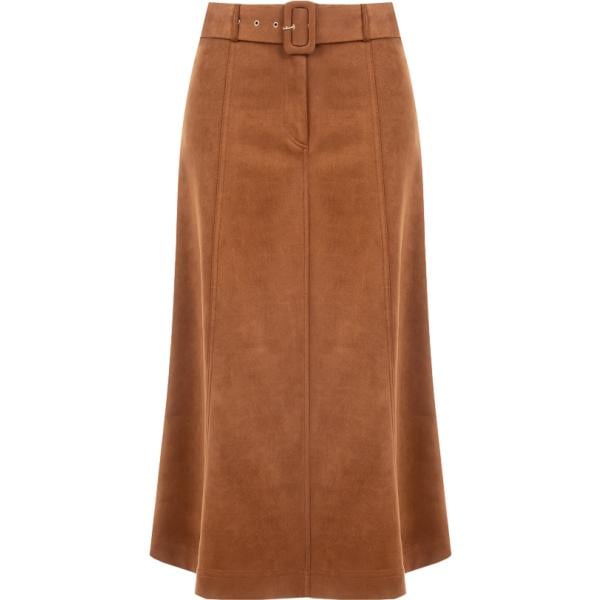 gonne longuette Rinascimento marrone tinta unita