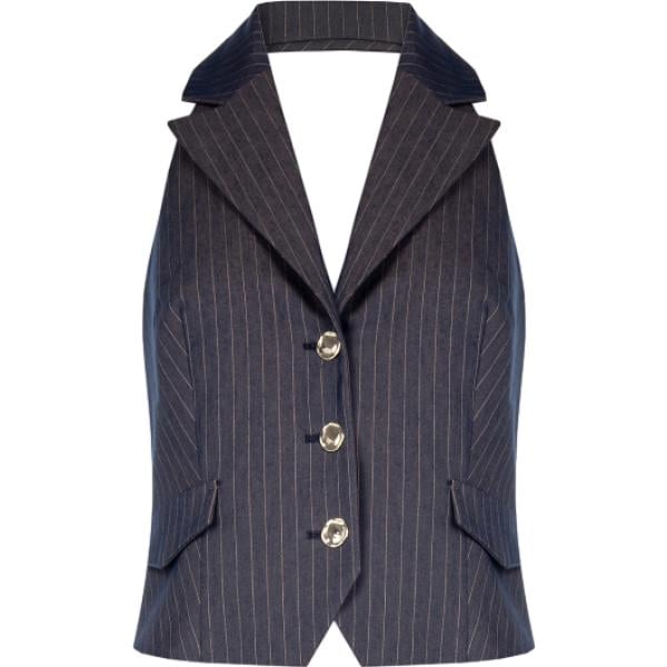 gilet Rinascimento grigio a righe