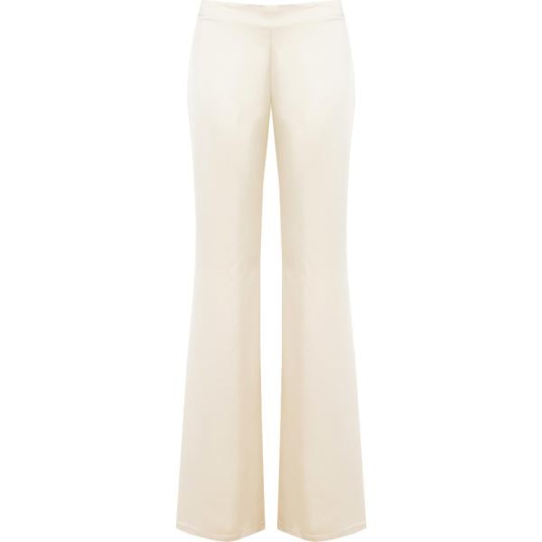 pantaloni a palazzo Rinascimento bianco tinta unita