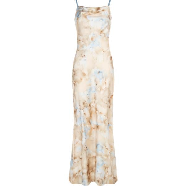 vestiti lunghi Rinascimento marrone con stampe