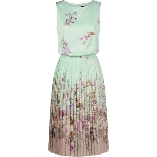 vestiti midi/longuette Rinascimento verde a fiori