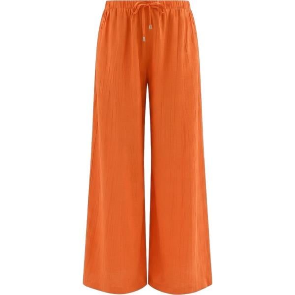 pantaloni a palazzo Rinascimento arancione a righe