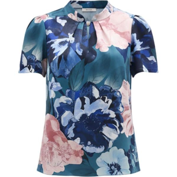 bluse Rinascimento blu a fiori