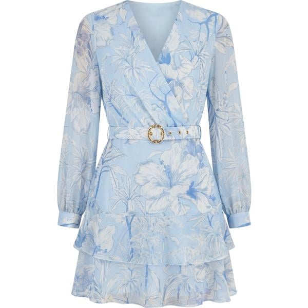 vestiti corti Rinascimento blu a fiori