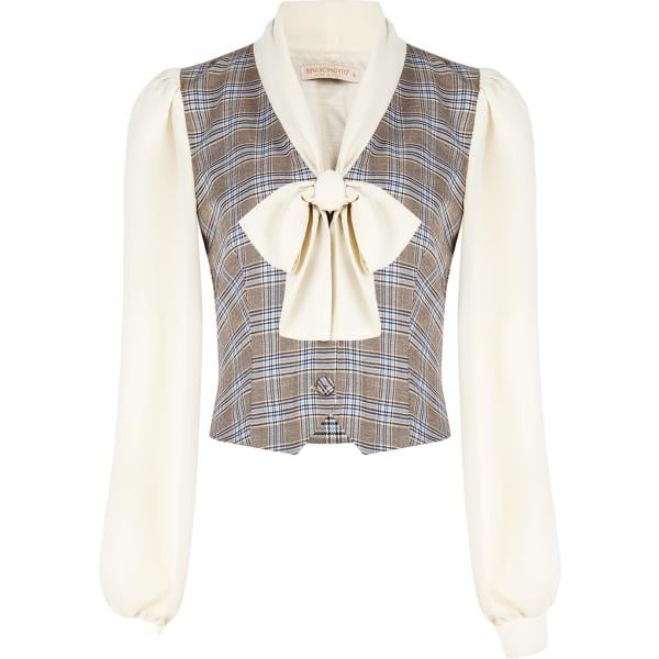 bluse Rinascimento bianco a quadri