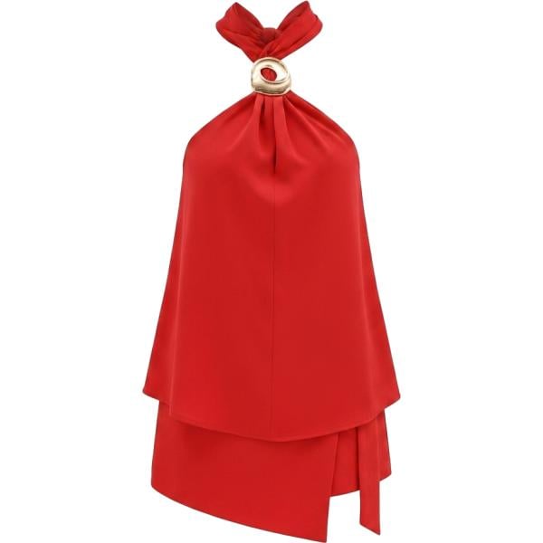 top Rinascimento rosso tinta unita
