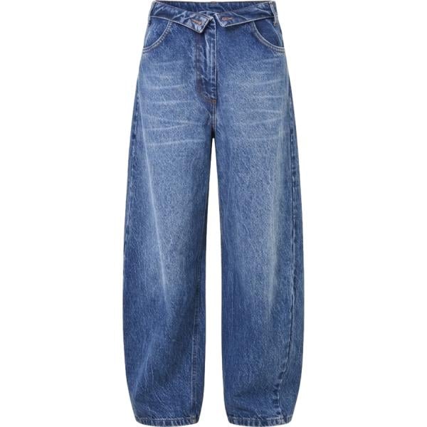 jeans mom Rinascimento blu tinta unita