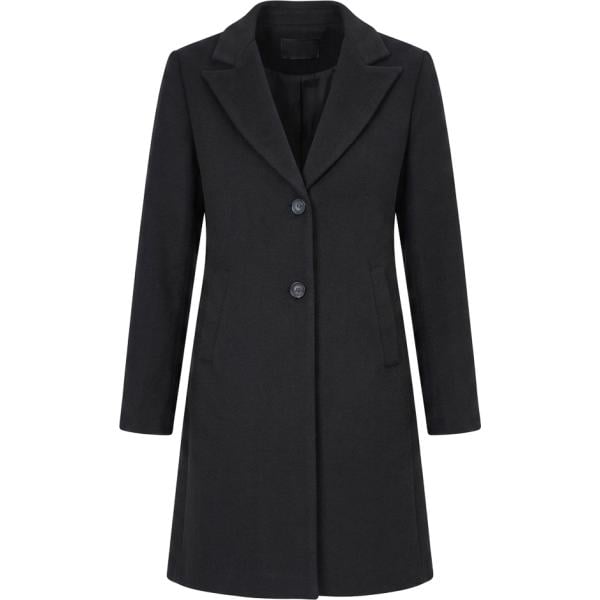 Cappotto da donna in nero pece con scollo monopetto Rinascimento