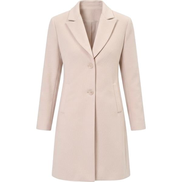 Cappotto da donna in grigio chiaro collo con revers monopetto Rinascimento