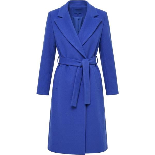 Cappotto da donna in blu scuro collo con revers made in italy con cintura Rinascimento