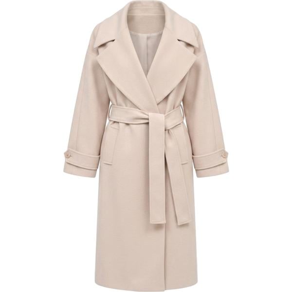 Cappotto da donna in grigio scuro collo con revers made in italy con cintura Rinascimento