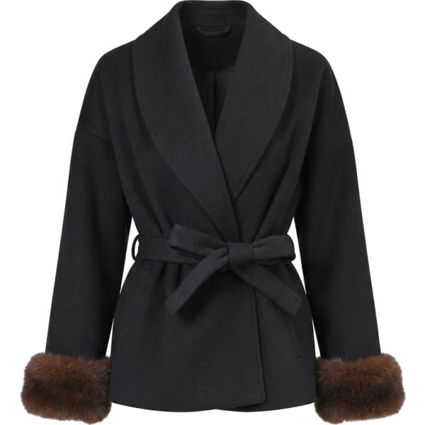 Cappotto da donna in nero pece corto Rinascimento
