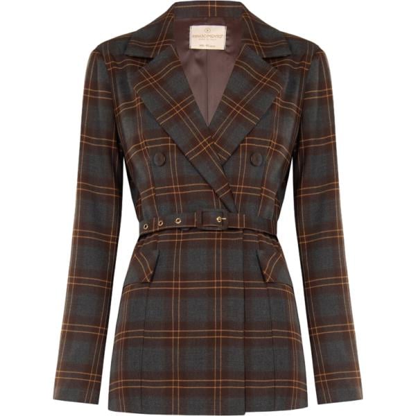 blazer Rinascimento marrone scozzese