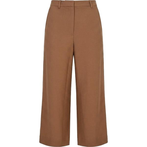 Pantaloni a palazzo da donna in marrone scuro con tacco made in italy con zip in viscosa Rinascimento