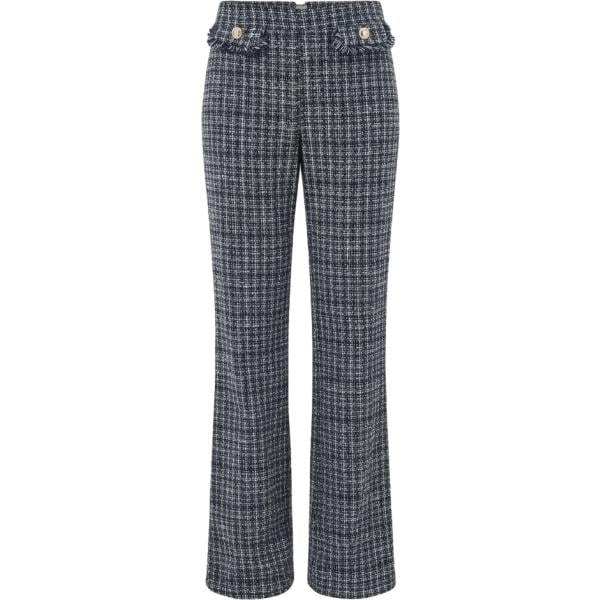 Pantaloni da donna in grigio scuro con frange made in italy a vita alta Rinascimento