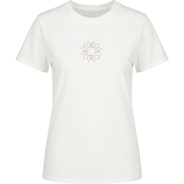 T-shirt da donna in bianco neve con stampe con scollo made in italy Rinascimento