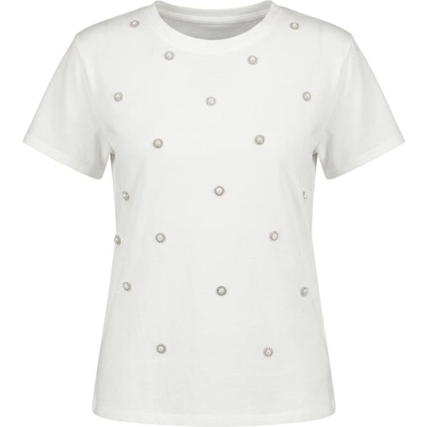 T-shirt da donna in bianco neve girocollo made in italy a maniche corte Rinascimento