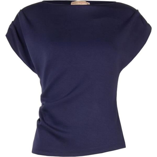 top Rinascimento blu tinta unita