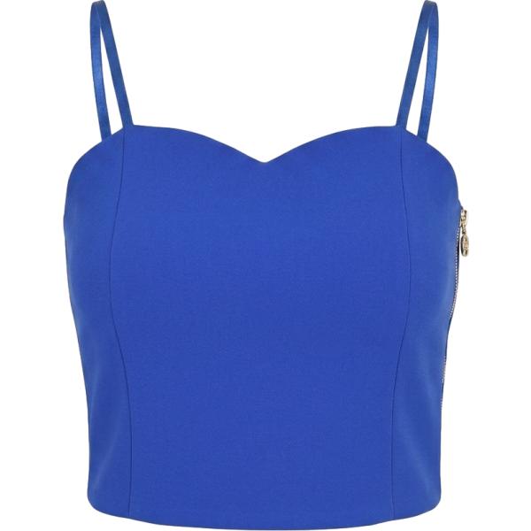 top Rinascimento blu tinta unita