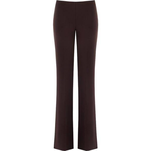 Pantaloni a palazzo da donna in marrone scuro made in italy a vita alta con zip Rinascimento