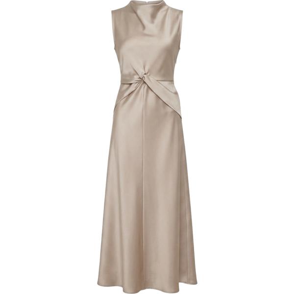 Vestito longuette/midi da donna in grigio scuro collo alto made in italy senza maniche con zip Rinascimento