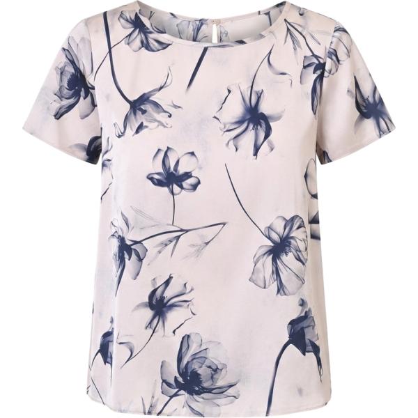 t-shirt Rinascimento blu a fiori