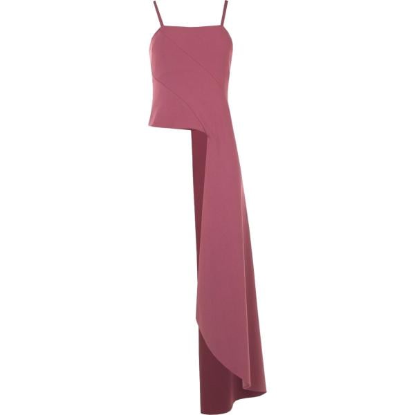 Top da donna forma asimmetrica in viola scuro con spalline corto con zip Rinascimento